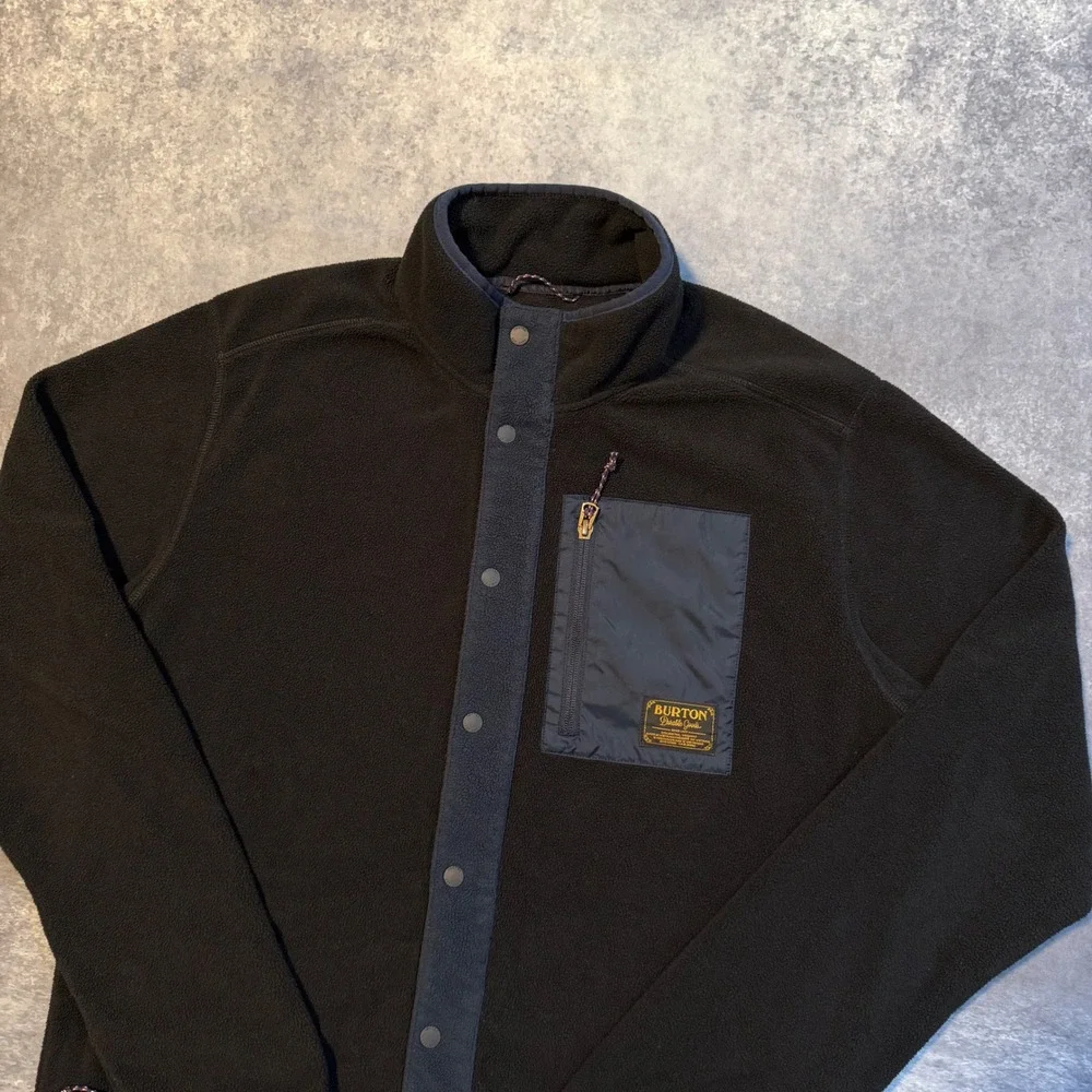 Burton Hearth Snap-Up Fleece Jacket Mens L Large Black DRYRIDE Thermex Ski Coat